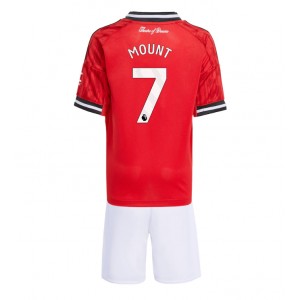Fotbalové Dres Manchester United Mason Mount #7 Dětské Domácí Oblečení 2025-26 Krátký Rukáv (+ trenýrky)